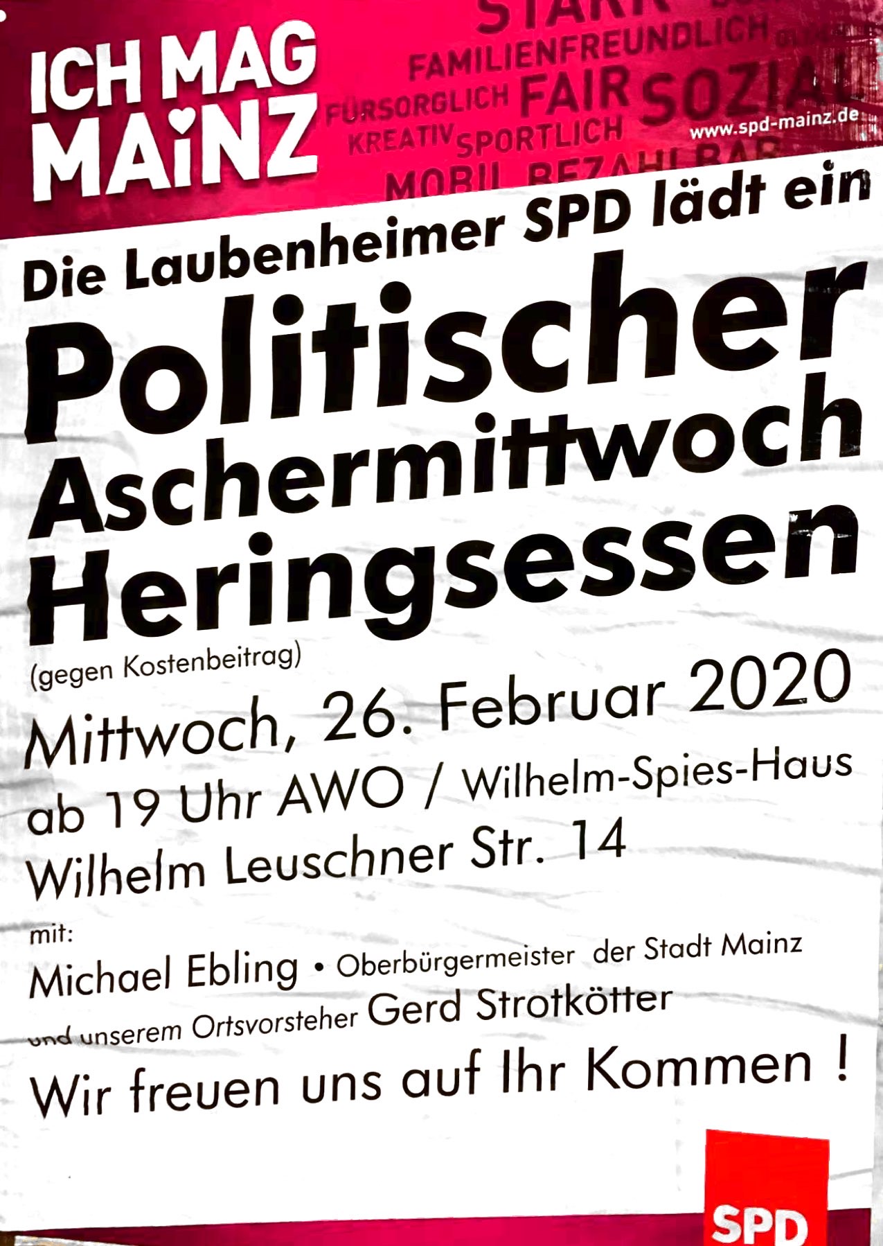 Politischer Aschermittwoch und Heringsessen mit Michael Ebling
